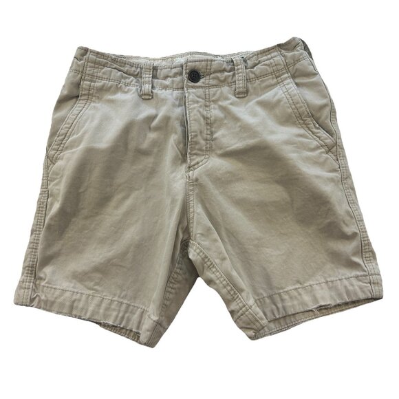 VTG Abercrombie & Fitch Shorts Mens 32 Beige Button Fly Chino‎ Distressed Y2K - Picture 1 of 12